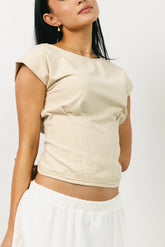 Tam Pleated Top in Ecru