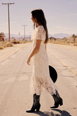 Maxene Embroidered Midi Dress