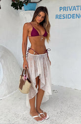 Milan Mornings Lace Maxi Skirt Off White