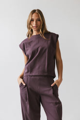 Benji Muscle Tee in Plum