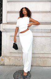 Dancing At Night Knit Maxi Skirt Snow