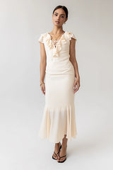 Reese Ruffle Maxi Dress in Ivory