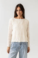 Zuri Smocked Blouse in Cream