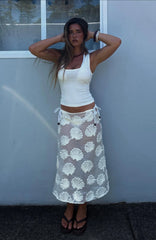 Hot Nights Midi Skirt Cream