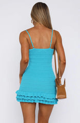 Cute Thing Knit Mini Dress Aqua Blue