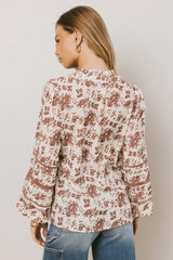 Imann Floral Blouse in Rust