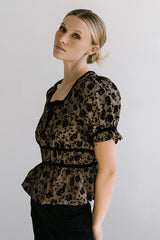 Tallie Floral Blouse in Mocha