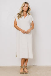 Elisa Striped Maxi Dress in Tan