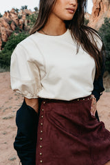 Aspen Puff Sleeve Top in Ecru