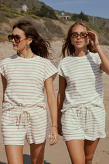 Jessie Striped Top in Taupe