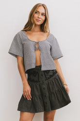 Ember Gingham Top in Black