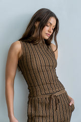 Willow Textured Top in Brown