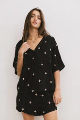 Elia Floral Blouse in Black