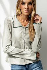 Jazmine Contrast Top in Grey