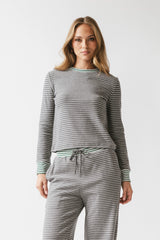 April Striped Top in Grey