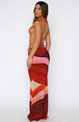 Luminous Maxi Skirt Sunset Petal