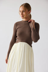 Kaison Mixed Media Midi Dress