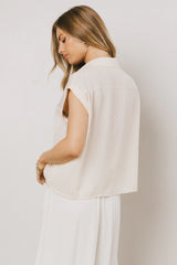 Luka Checkered Button Up in Cream