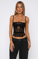 I'm Irreplaceable Lace Bustier Black