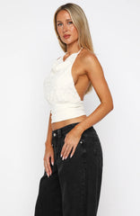 Always Thinking Halter Top Cream
