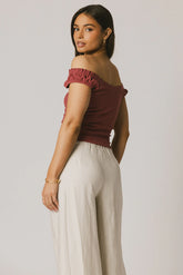 Ace Ribbed Top in Berry