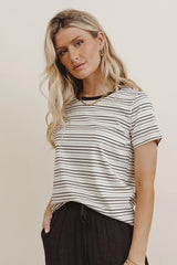 Christopher Striped Tee in Black