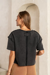 Amaya Knit Tee in Black