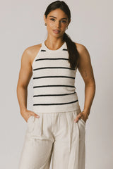 Kamari Striped Tank Top in Navy