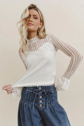 Mars Lace Top in Cream