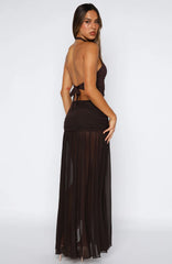 It's Showtime Maxi Skirt Chocolate