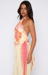 Tropic Muse Halter Top Lemon Symphony