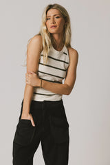 Kamari Striped Tank Top in Olive