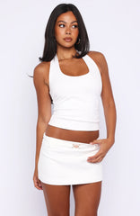 Blush Moment Mini Skirt White
