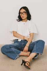 Isha Pleated Top in White