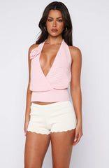 Midnight Riffs Crochet Top Baby Pink
