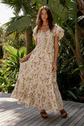 Robbie Floral Midi Dress in Mauve