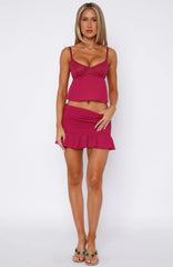 In My Way Mini Skirt Berry