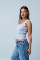 Mackie Lace Trim Tank in Blue