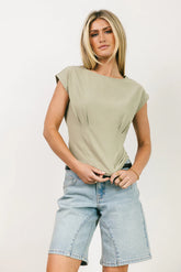 Tam Pleated Top in Sage