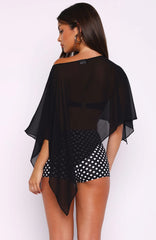 Feeling The Vibe Poncho Top Black