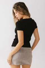 Martha Boatneck Top in Black