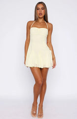 Think I'm In Love Mini Dress Lemon