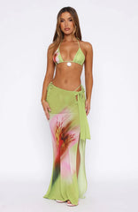 Paradise Palms Maxi Skirt Citrus Bloom