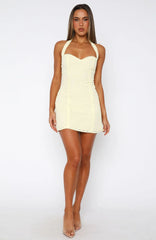 So Curious Mini Dress Lemon