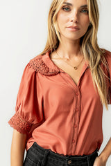 Zayne Button Up in Clay