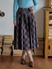 Jaylani Plaid Midi Skirt