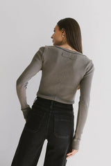 Conrad Fitted Waffle Tee in Olive