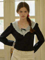 Bella Retro V-neck Short Blouse