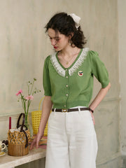 Kiera V-Neck Knit Blouse