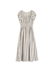 Eliza Round Neck Stripe Viscose Dress